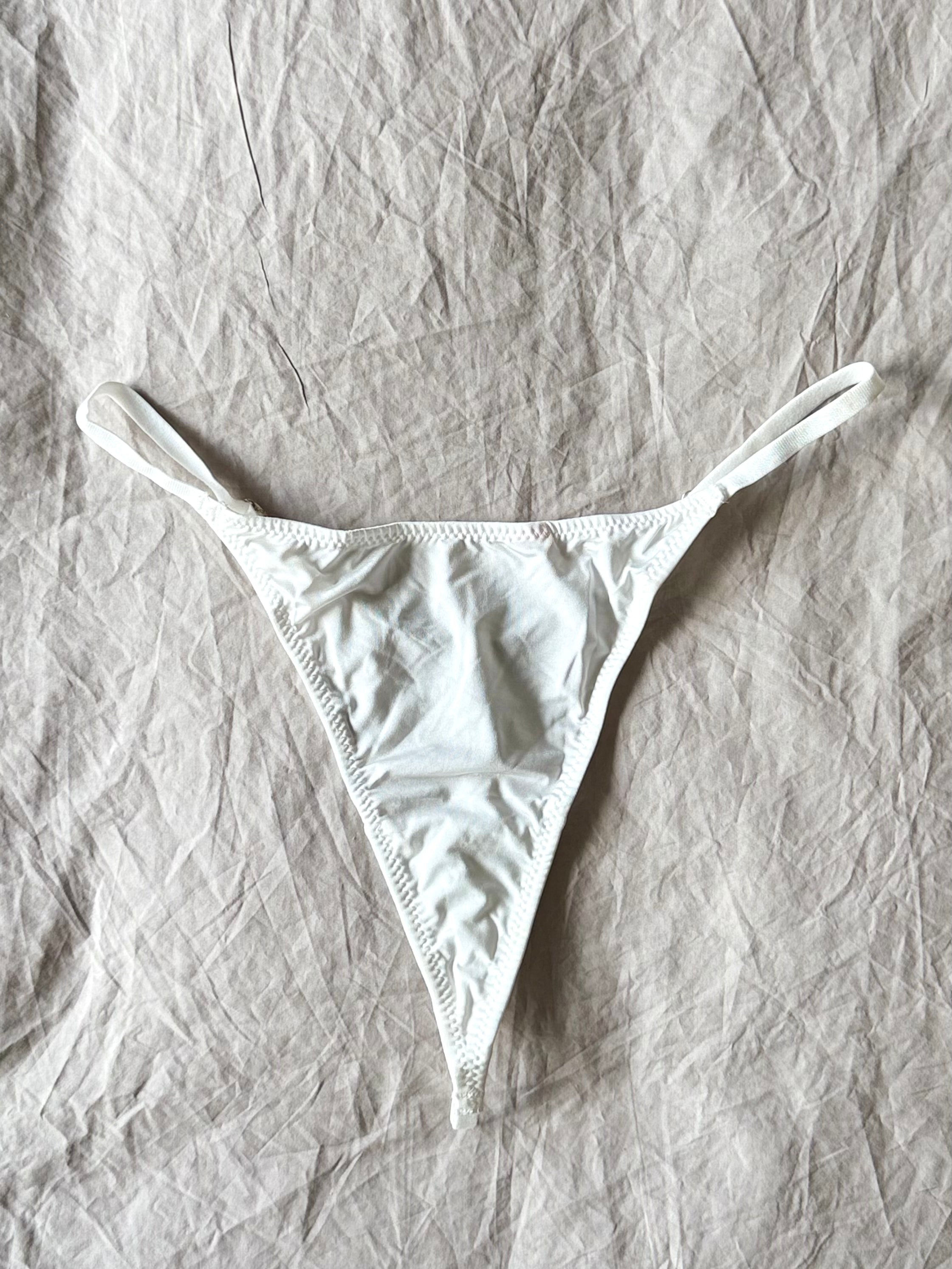 The Crystal V Thong : White