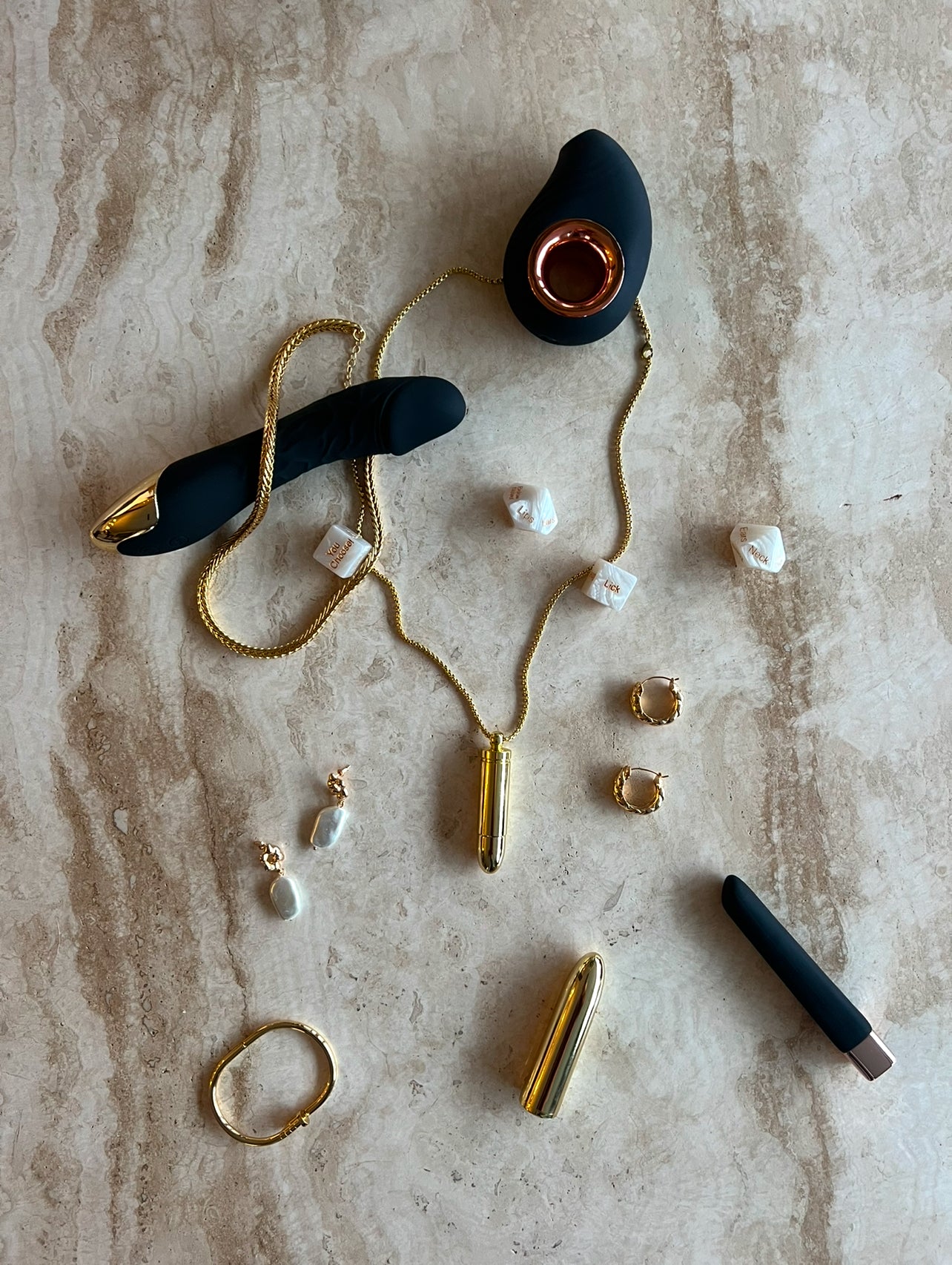 Nikita Sweet Serenity Wellness Device styled with gold accessories – modern and sophisticated SELF Seductions aesthetic