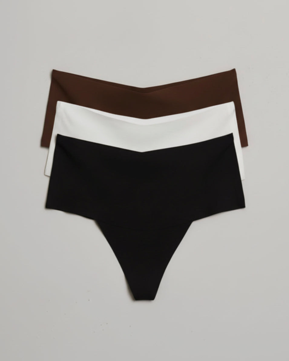 THE KOURTNEY SEAMLESS THONG 3-PACK : MULTI Colored