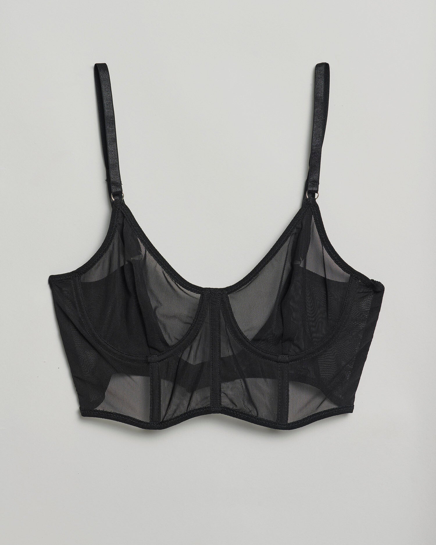 The Dominique Stretch Mesh Bustier : Black