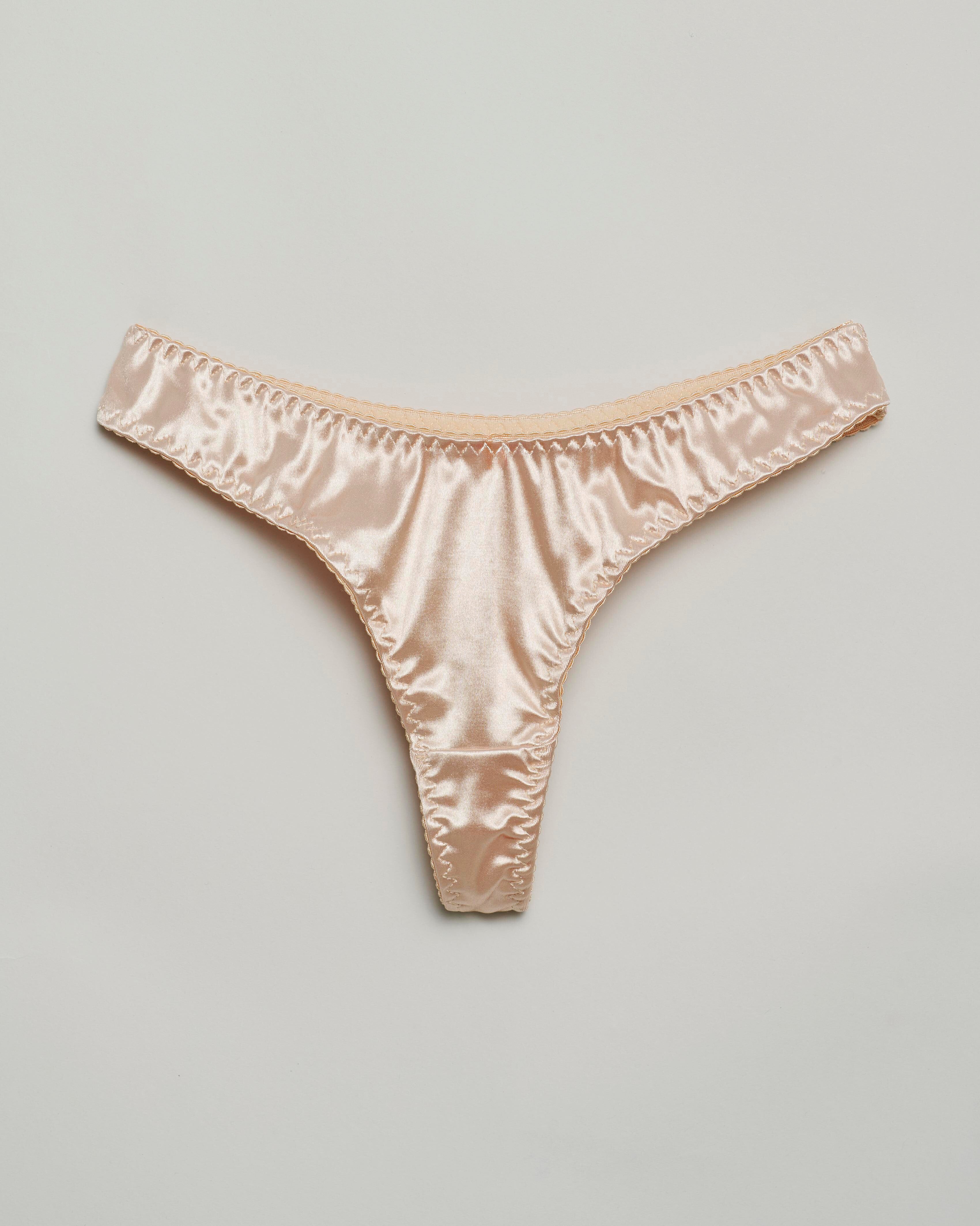 The Siren Satin Thong : Ivory