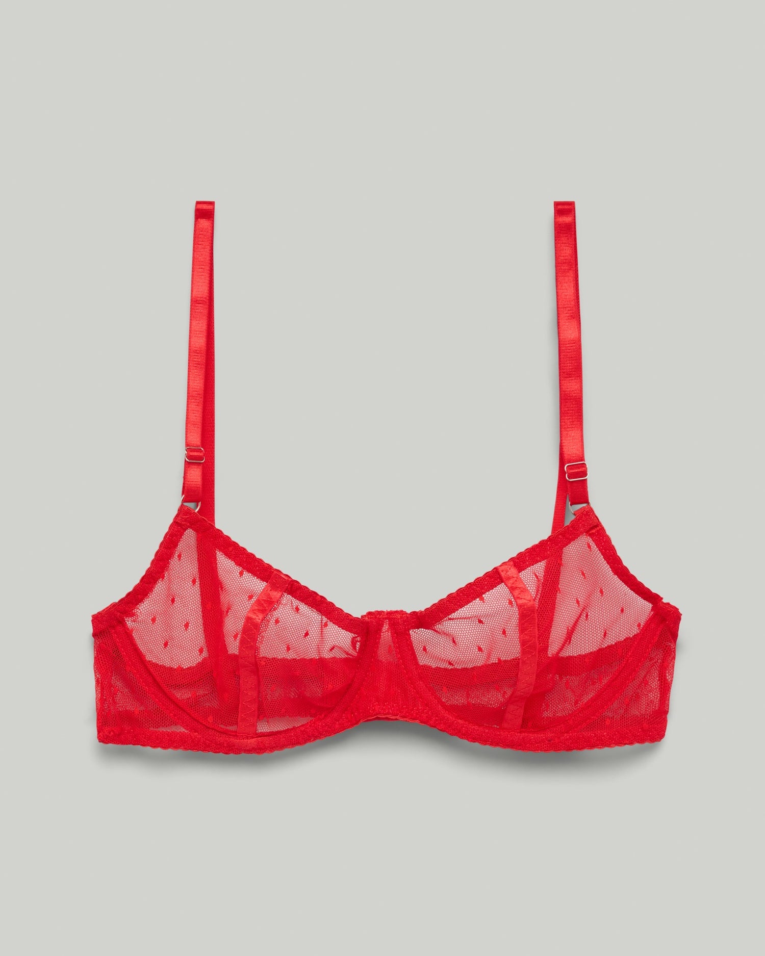 THE BIANCA SHEER MESH BRA : RED