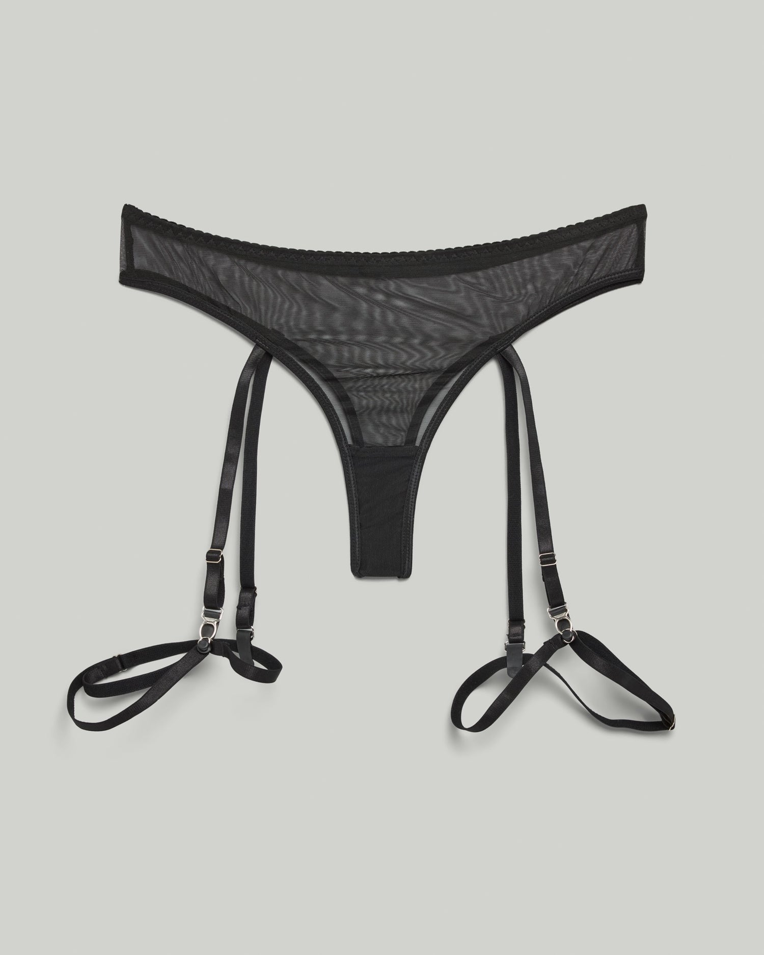 THE ISABELLE SHEER MESH THONG : BLACK