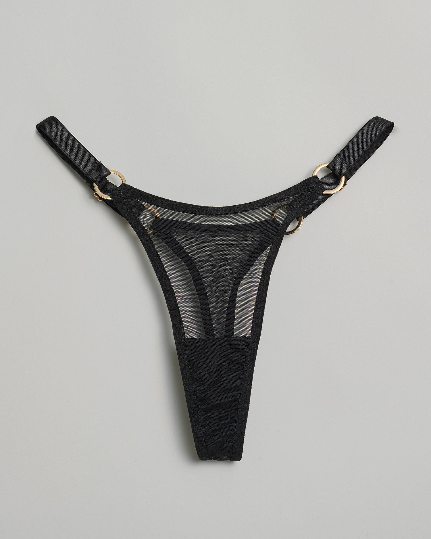 The Alexa Mesh Thong : Black