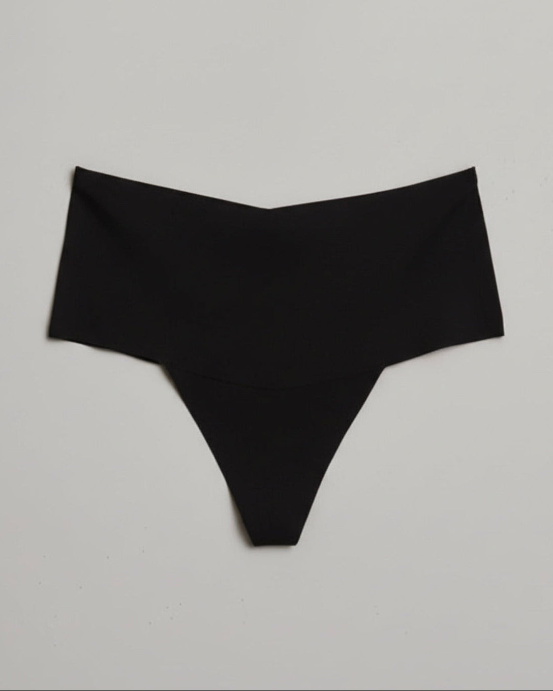 Kourtney Seamless Sports High Waist Thong in black with smooth high-waisted silhouette and seamless finish.