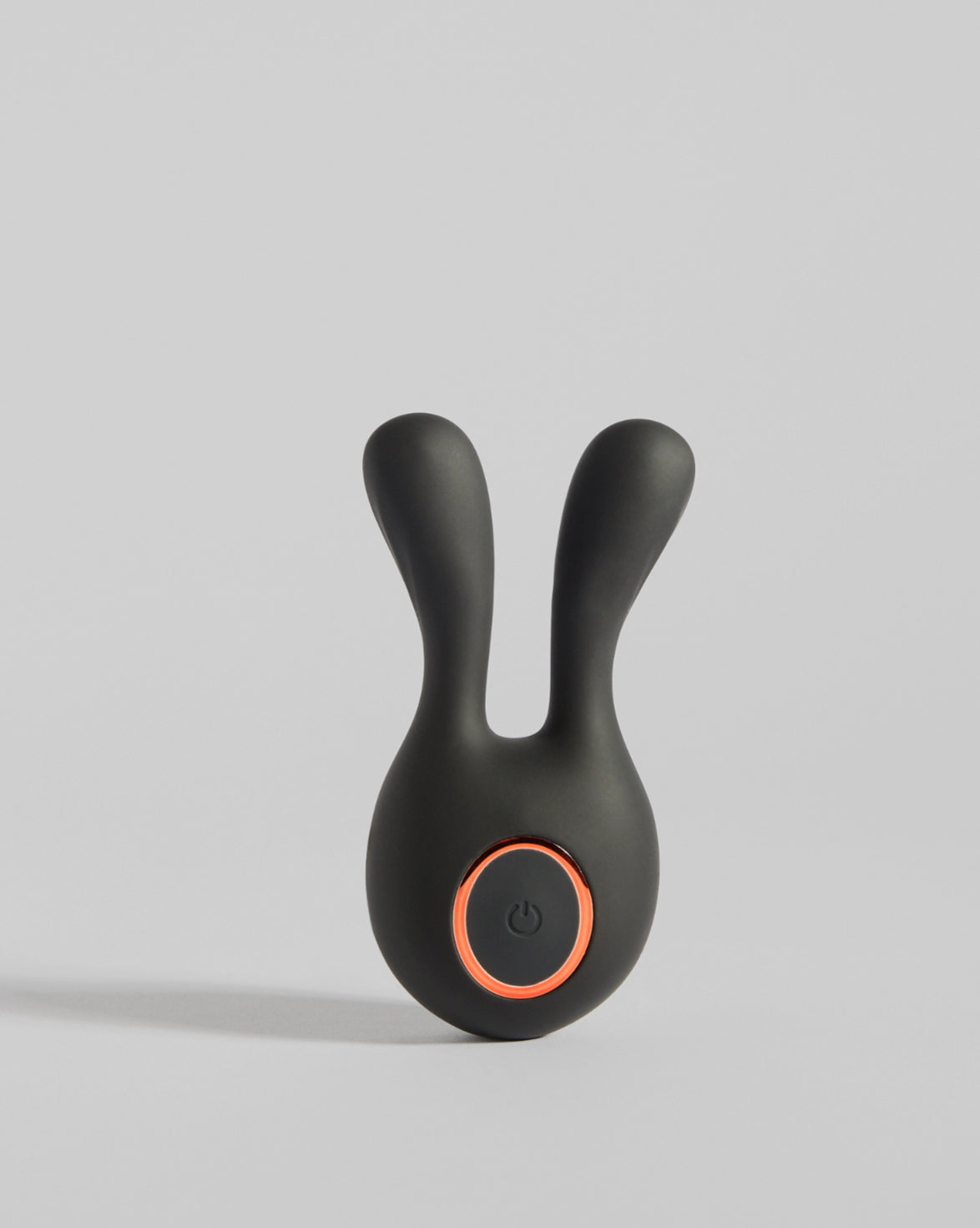 Front view of the black twin-ear silicone massager from SELF Seductions – smooth, balanced and refined