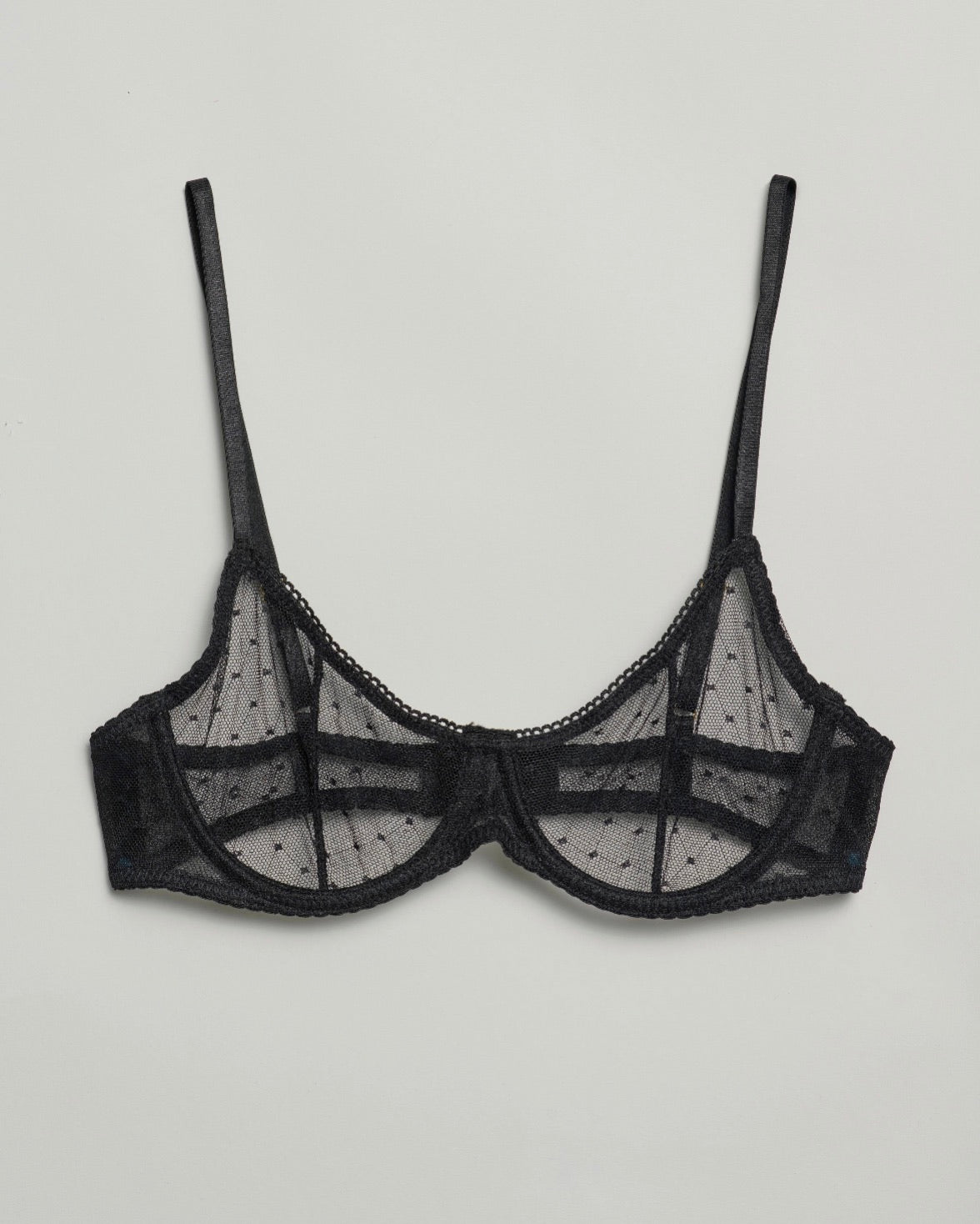 The Giselle Stretch Lace Brassiere in black – delicate underwire bra with sheer lace and refined SELF Seductions design